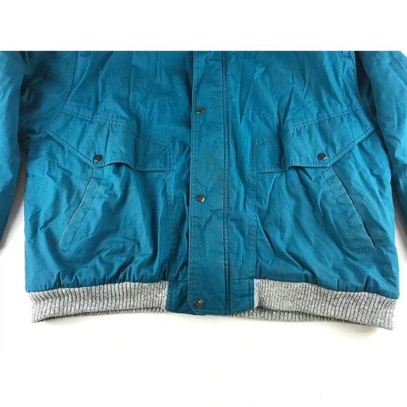 The Men's Store Mens Teal Long Sleeve Pokcets Full Zip Bomber Jacket Size XL - Picture 3 of 10
